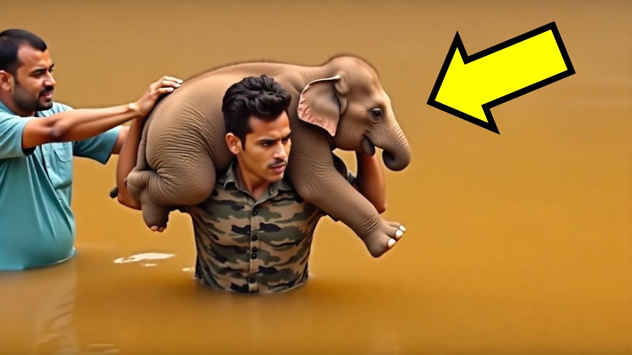 SALVA UN CUCCIOLO DI ELEFANTE CHE STA ANNEGANDO - COME HA REAGITO IL ...
