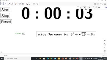 Inputting questions using drop down menu in digital Stop Watch applet in geogebra