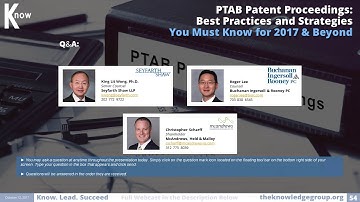 PTAB Patent Proceedings 2017 CLE: Best Practices