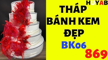 Tháp bánh kem GIẢ ĐÁM CƯỚI CHO NHÀ HÀNG BK06 THÁP BÁNH KEM ĐẸP VS HUY AB 0866460504