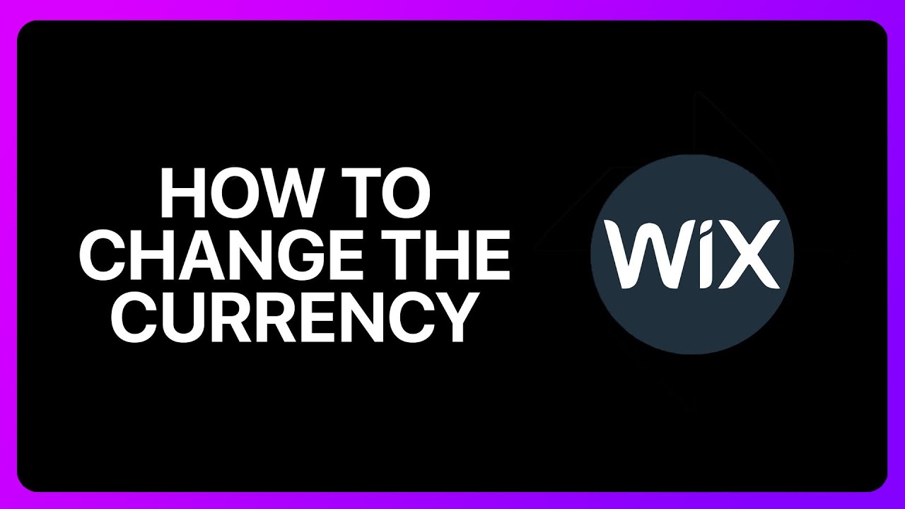 How To Change The Currency On Wix Tutorial