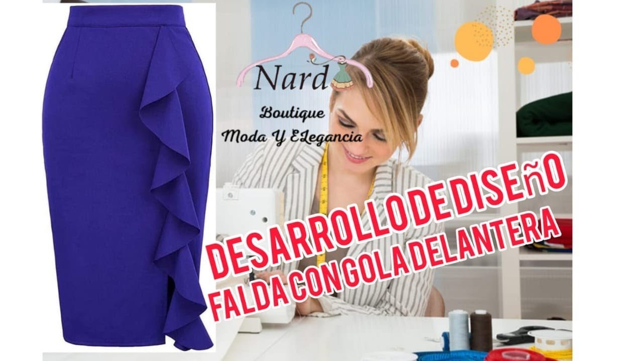 DESARROLLO DE DISEÑO FALDA CON GOLA DELANTERA