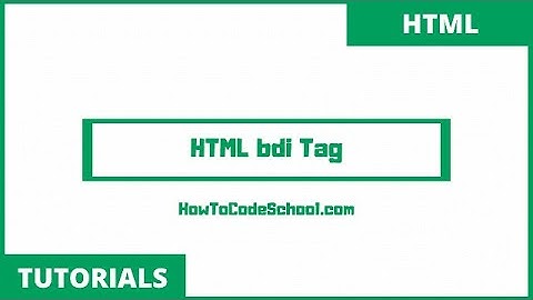 HTML BDI TAG