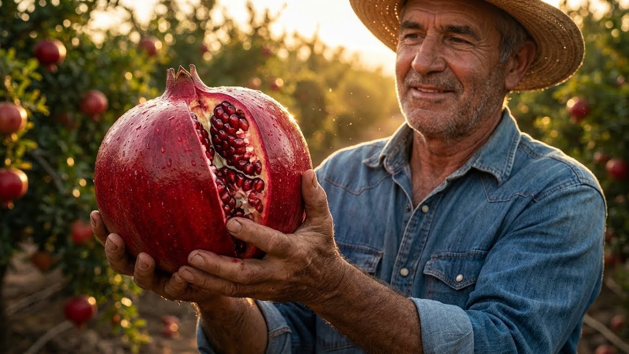 Inside The Farm | Pomegranate Farming Process: pomegranate From plant To Harvest
