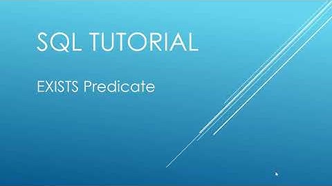 SQL Tutorial - EXISTS
