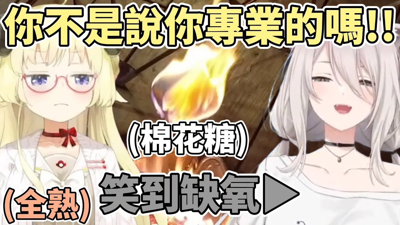 【全熟下】超稀有的PON大獅!! 烤棉花糖烤到燒起來啦www【角卷綿芽/獅白牡丹】【hololive中文】【Vtuber精華】