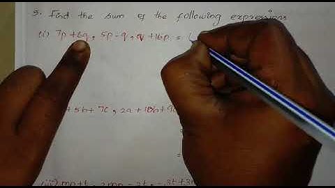 Exercise 3.2/ 5. Find the sum of the following expressions