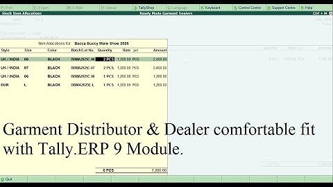 Garments Module in Tally.ERP 9 Software | tally garment module