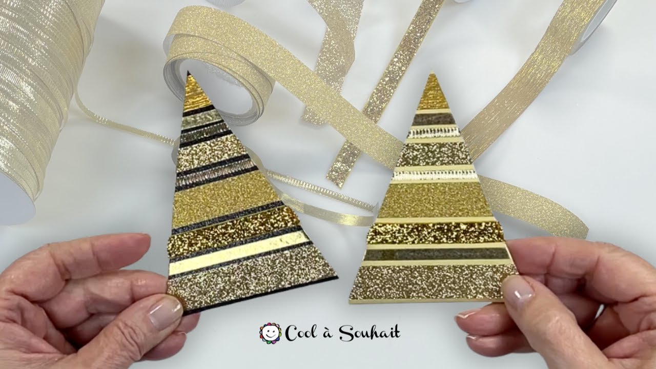 Petits sapins en ruban 🎀 – Idées faciles pour cartes, cadeaux et déco!