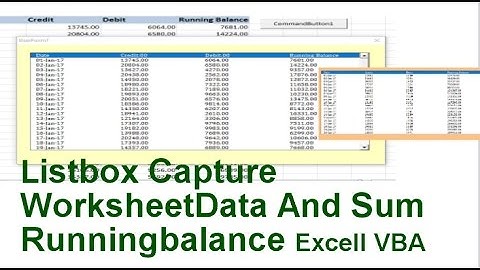 Listbox Sum Running Balance Excell VBA
