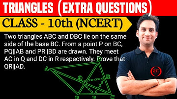 Two triangles ABC and DBC lie on the same base BC. From a point P on BC, PQ || AB and PR || BD.