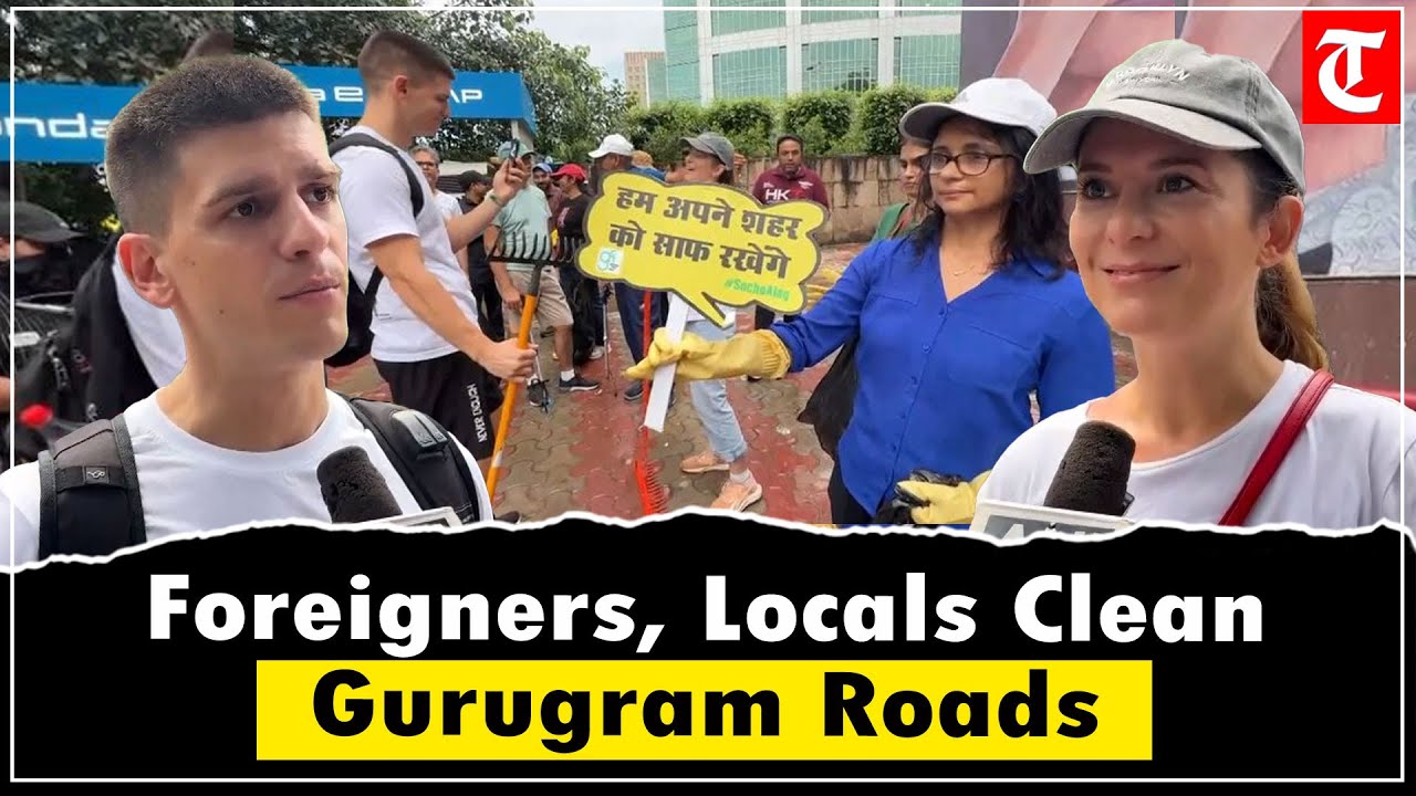 Foreigners and locals join hands for Gurugram road & drain cleanliness drive