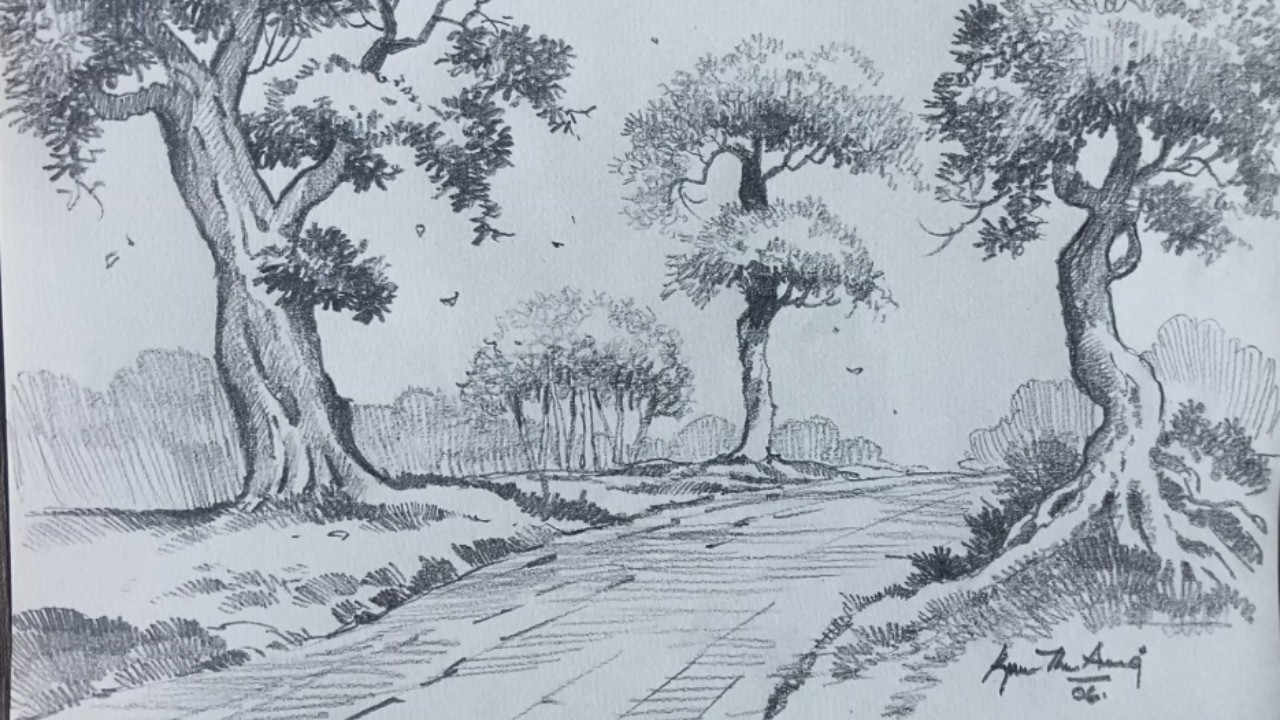 Luxury Landscape Sketch Art