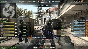 CS:GO Spring Masters II: Fnatic - Ninjas in Pyjamas BO2 Map 2 Overpass