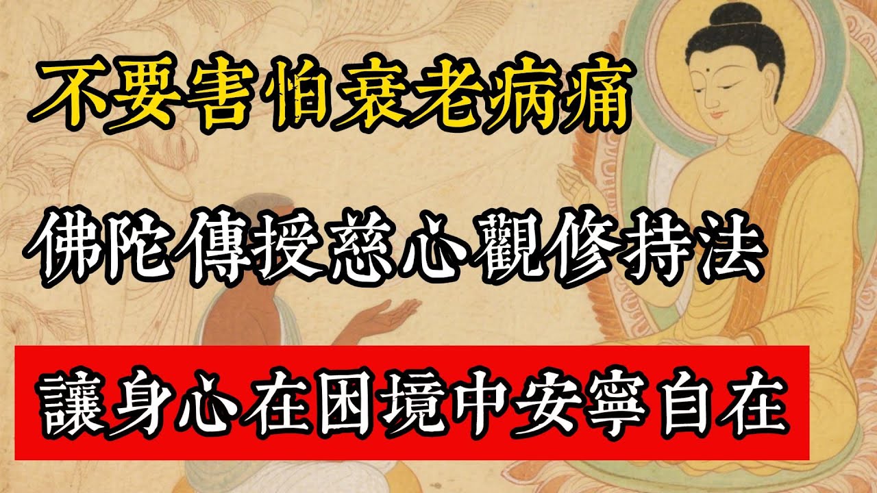 不要害怕衰老病痛，佛陀傳授慈心觀修持法，讓身心在困境中安寧自在！#佛教 #佛家 #佛法 #佛學知識 #佛學智慧 #修心修行 #佛教文化 #禪悟人生 #傳統文化