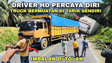 Evakuasi Truck Bermuatan, Supir Tolak Imbalan