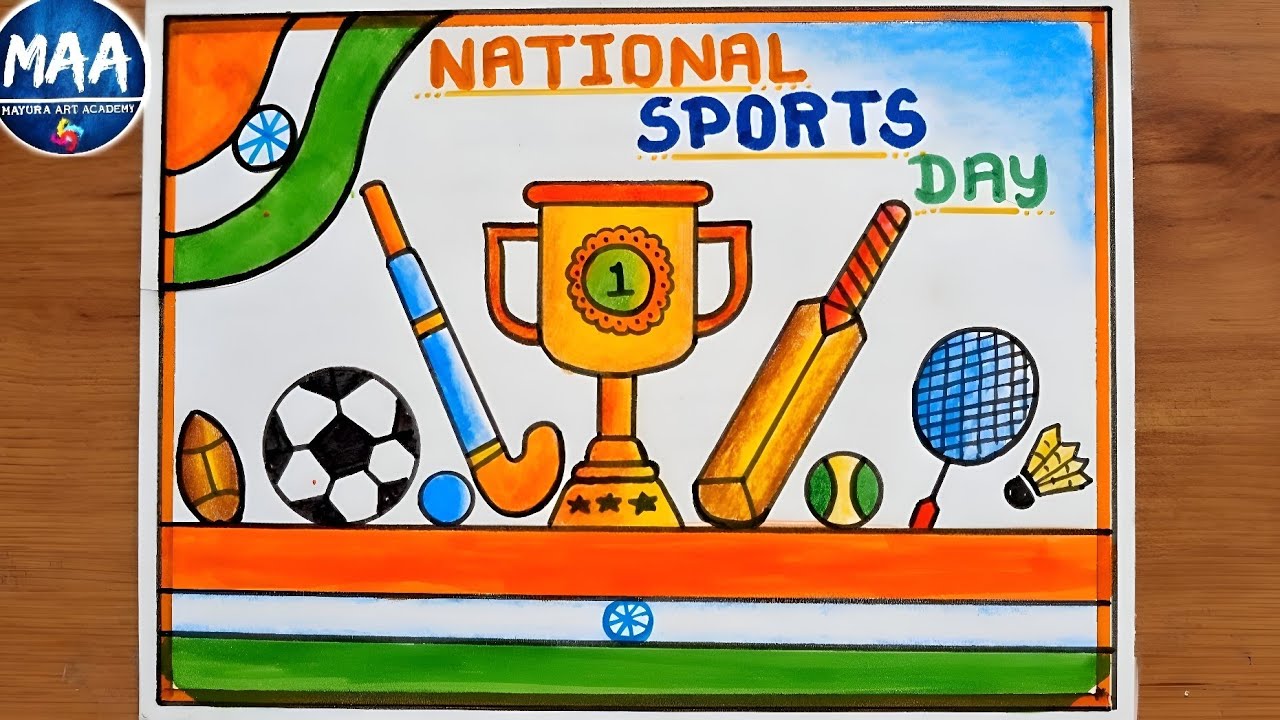 National Sports Day Drawing | Sports Day Drawing | How to Draw National Sports Day 