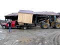 Prefab Shed getting loaded for local delivery Prefab Shed getting loaded for local delivery