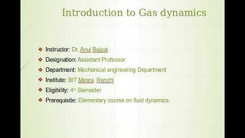 Introduction to gas dynamics