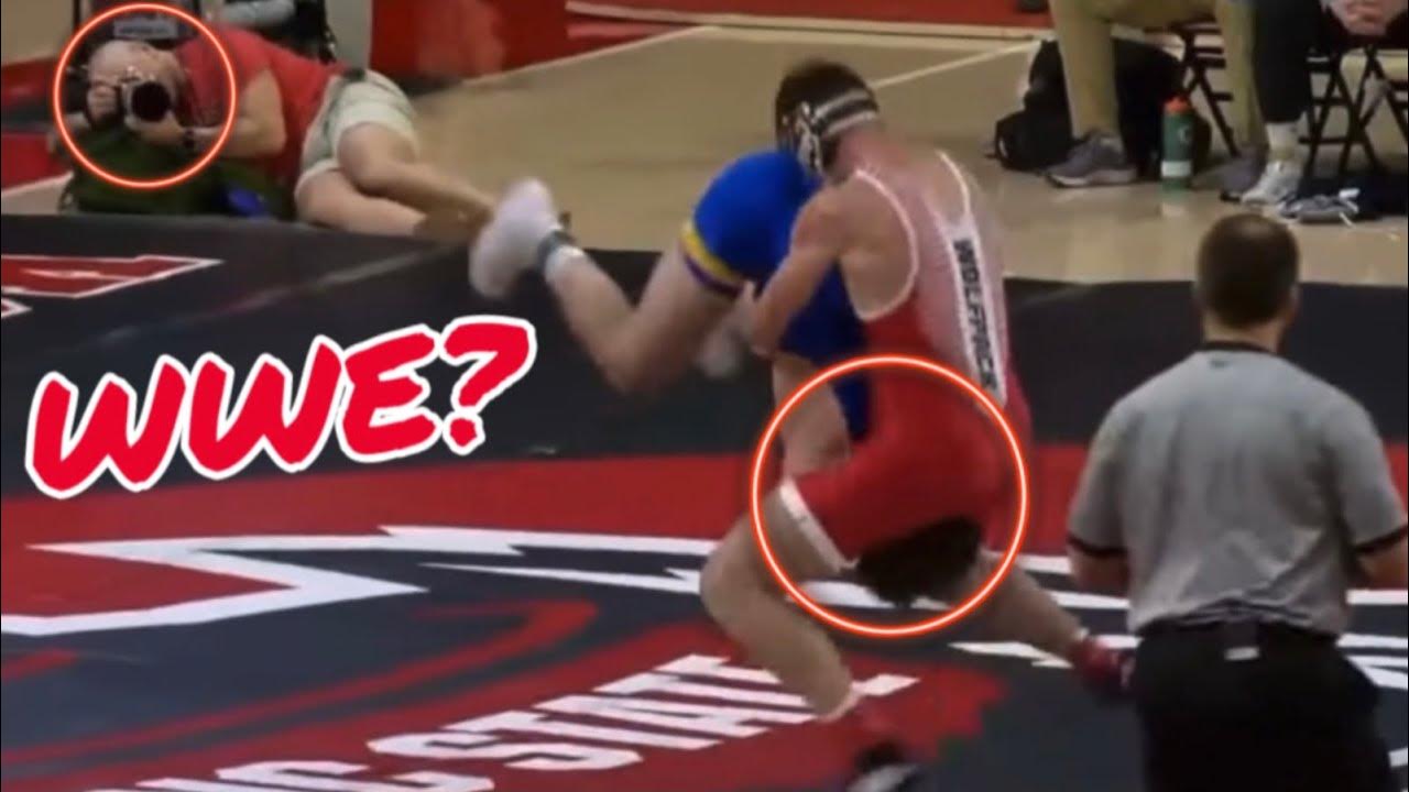 ILLEGAL WWE MOVE DURING NCAA WRESTLING MATCH YouTube
