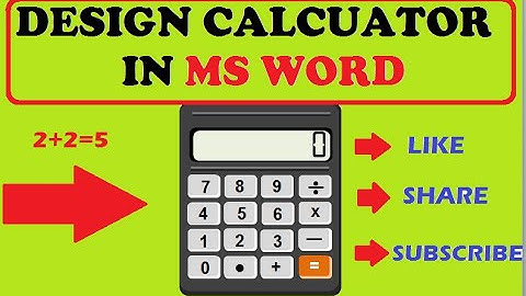 How to Design Calculator in MS Word