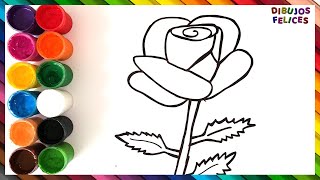 Cómo Dibujar y Colorear una ROSA de Arco Iris  Videos Para Niños
