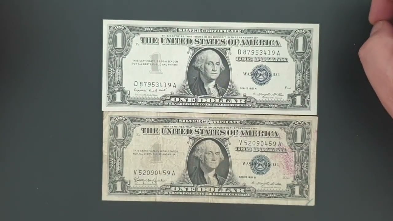 Bancnotes 1 dollar silver serticate USA 1957, 10 Dirhams Marocco, 100 kronor, 500 Dinars Sudan. 018