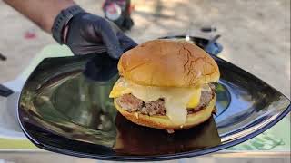 Smash Beef Burger | Easy and Simple | Outdoor Cooking | Wood-stove