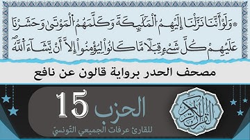 ختمة القران الكريم حدرا برواية قالون عن نافع | الحزب 15 | القارئ عرفات الجميعي التونسي