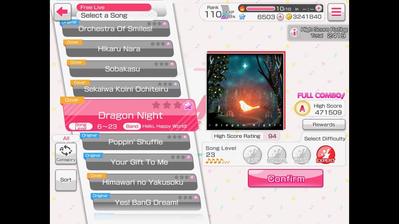 Bang Dream En Dragon Night Ap Expert 23 Hello Happy World Youtube