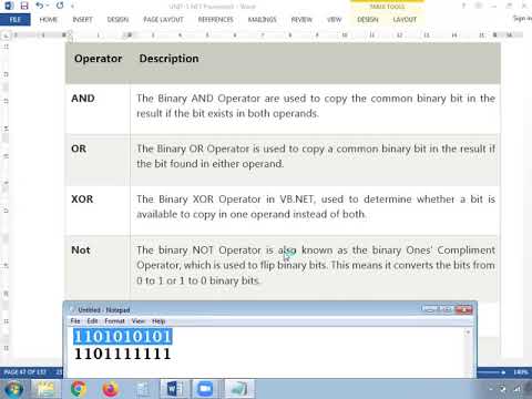 04 OCT 2021 BIT SHIFT OPERATOR IN VB NET