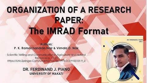 Paano Sumulat ng Research Paper Gamit ang IMRAD Format (My Published Research as a Guide/Template)