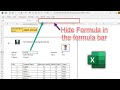 How to Prevent a formula from displaying in formula bar in Ms excel