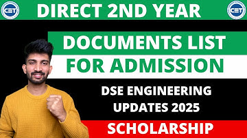 Documents Required for Direct second Year Engineering Admission Process 2025 | Dse Admission 2025