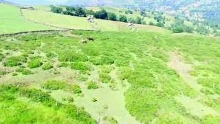 Puerto del Escudo y pantano del ebro a vista de Drone