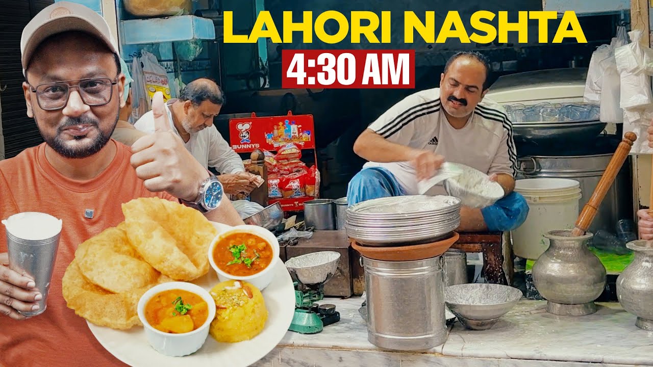 Lahori Nashta at Jeda Lassi & Meher Bashir Halwa Puri in Old Lahore | Street Food Tour 