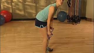 Bent-over row with resistance tubing
