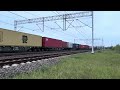 193 739 RTB Cargo z kontenerami staje na krzyż z Sanem.Dęba Rozalin