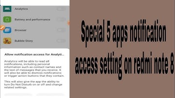 Special 5 apps notification access setting on redmi note 8