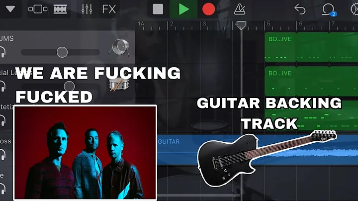 Muse - We Are F*cking F*cked (GUITAR Backing Track - Instrumental - garageband cover)