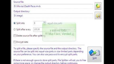 Tutorial - Como usar el File Splitter and Joiner para dividir y unir archivos