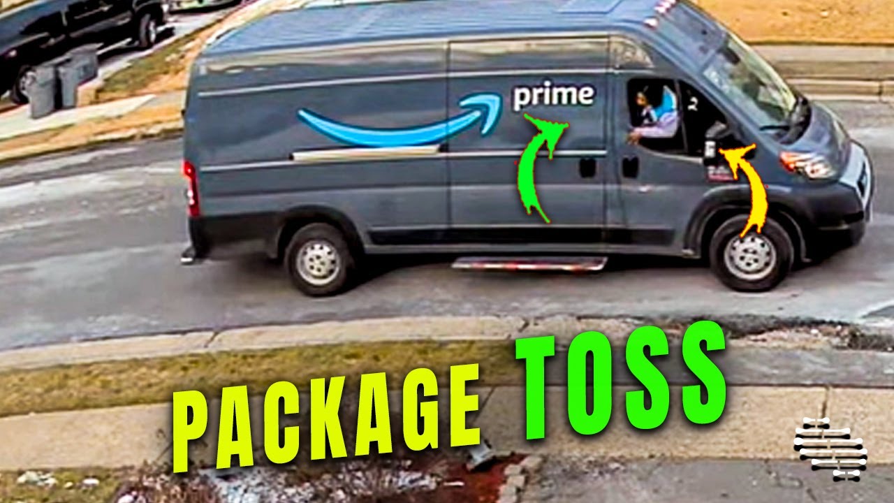 Delivery Driver Tosses Package from inside Delivery Van to Sidewalk YouTube