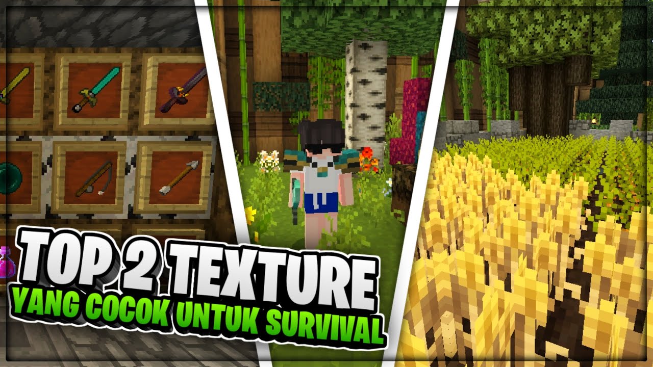 TOP 2 TEXTURE PACK YANG COCOK UNTUK SURVIVAL TERBARU || Texture MCPE 1. ...