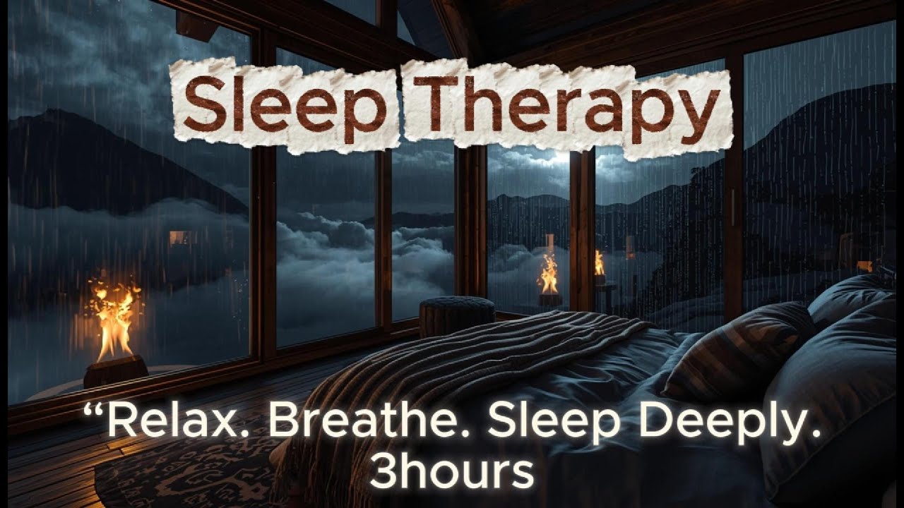 Deep Sleep - Fall Asleep Fast in a Rainy Mountain Cabin 🔥 Sleep Sounds & Fireplace