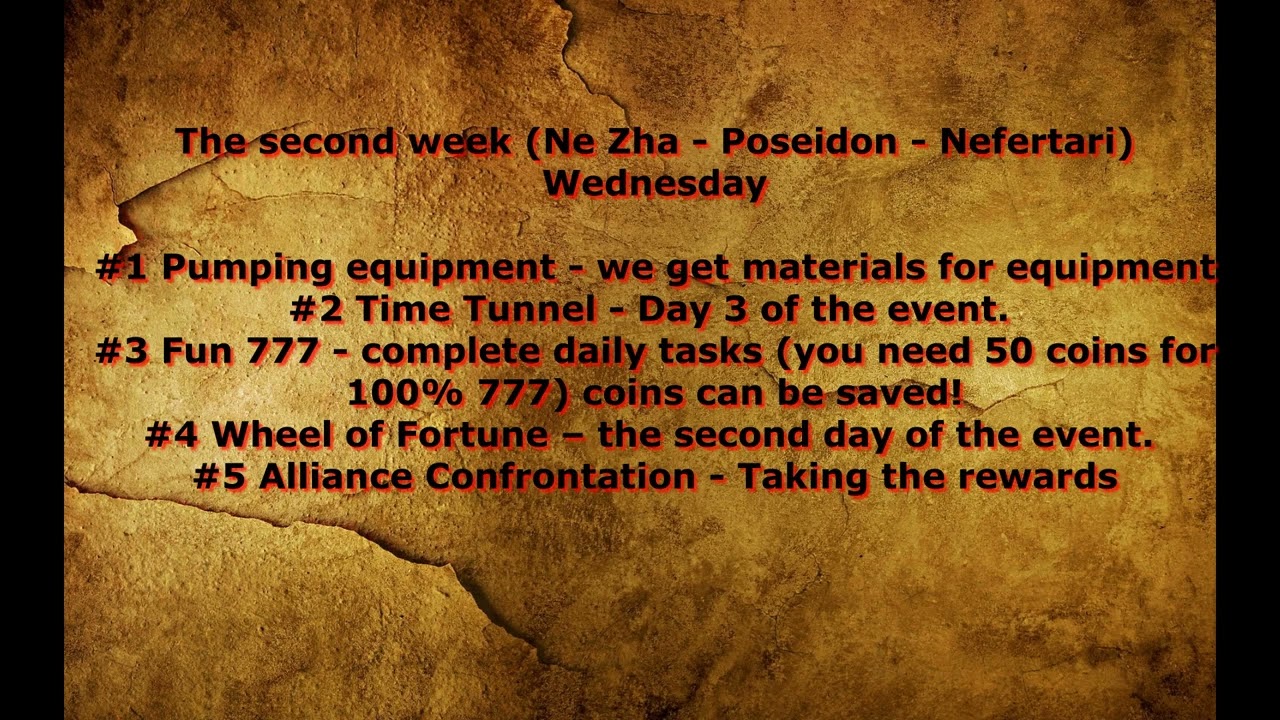 Puzzles Conquest Event schedule, the second week of Ne zha, Poseidon