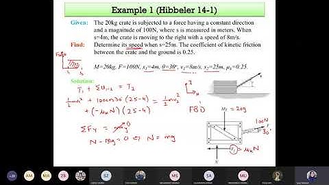 Engineering Dynamics - Lec 11 continued - Particle Kinetics - Work and Energy examples