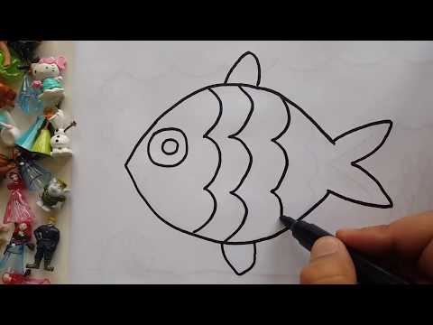 риба - как да нарисувам риба картинка за оцветяване - Fish drawing and coloring