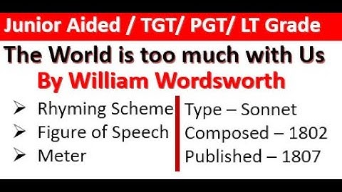The world is too much with us explanation in Hindi I Rhyming Scheme I Meter I Figure of Speech