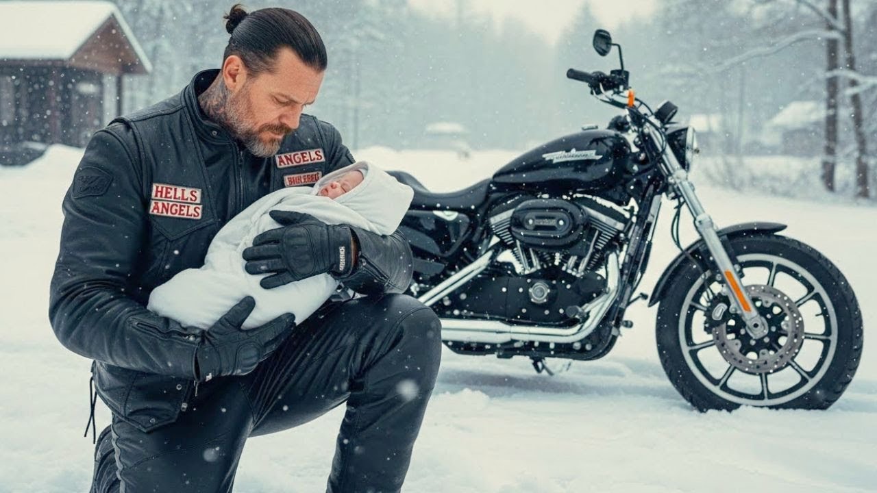 Frozen Baby Left in the Snow — Hells Angel Vows to Protect Her as His Own!