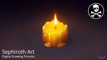 ISOMETRIC CANDLE in Photoshop! Digital Drawing Process ● Sephiroth Art
